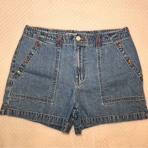 Faded Glory Blue Jean Shorts with Colorful Accents